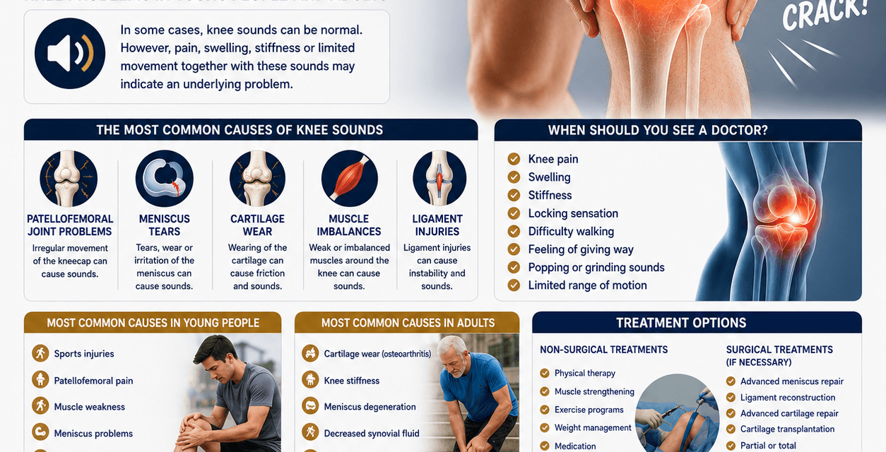Knee Clicking and Popping Sounds: Causes, Symptoms and Treatment