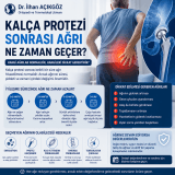 Kalça protezi sonrası ağrı ne zaman geçer, kasık ağrısı ve geçmeyen ağrı nedenlerini gösteren ortopedik görsel