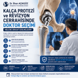 Kalça protezi ve revizyon cerrahisinde doktor seçiminin önemini anlatan ortopedi uzmanı ve kalça protezi görseli